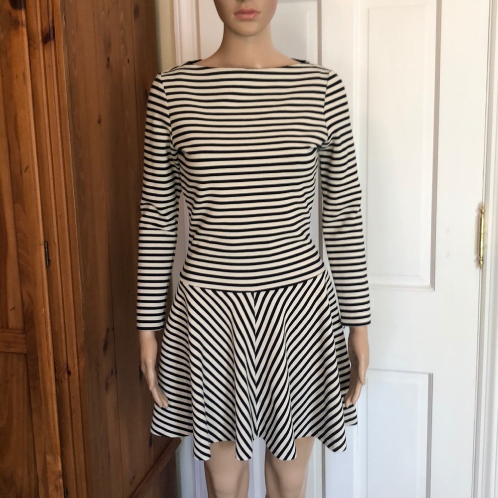 Zara Striped Fit & Flare Dress
